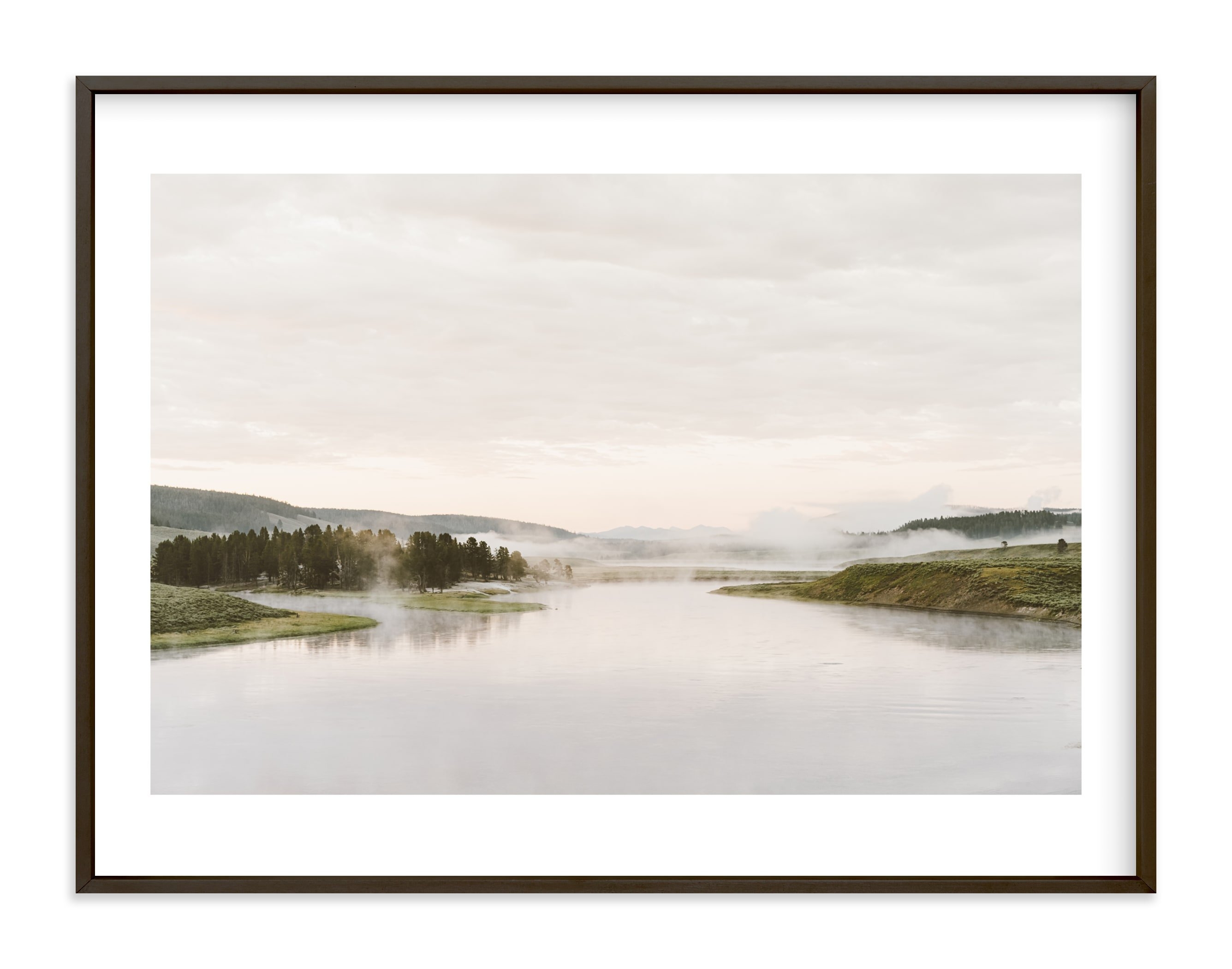 Misty lake Matte Black Frame / White Border - Image 0