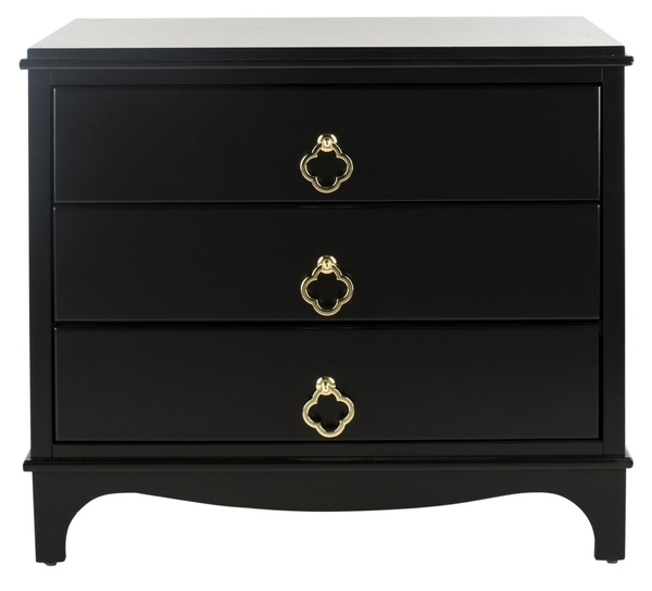 Hannon 3 Drawer Contemporary Nightstand - Black - Arlo Home - Image 0