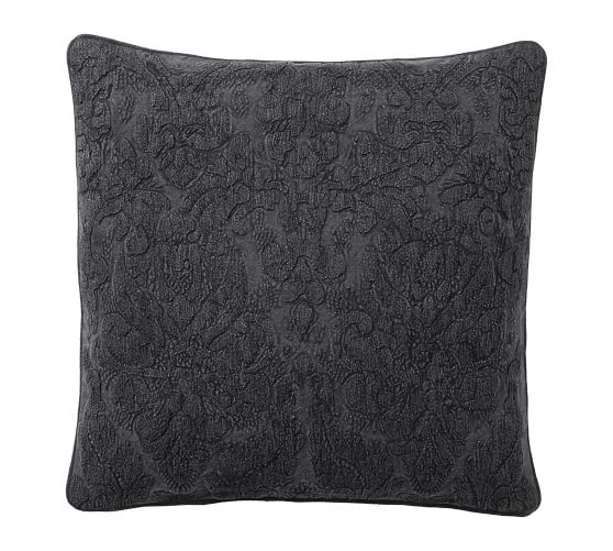 AKIRA EMBROIDERED PILLOW COVER, Charcoal - Image 0