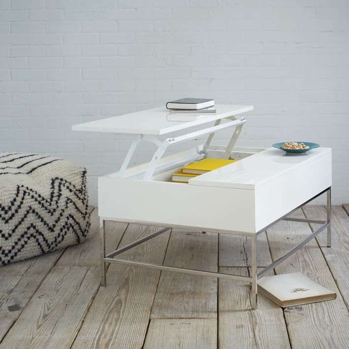 Storage Coffee Table, Small (36"), White - Image 4