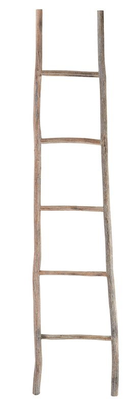 Wood White Washed 5.5 ft Decorative Ladder - Image 0
