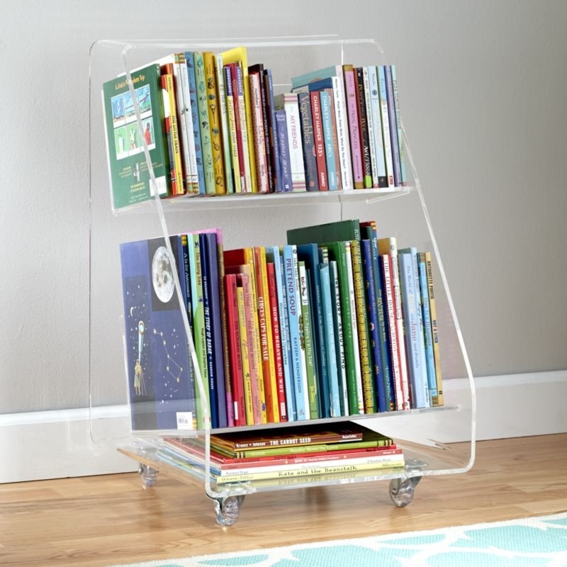Acrylic Rolling Book Cart - Image 3