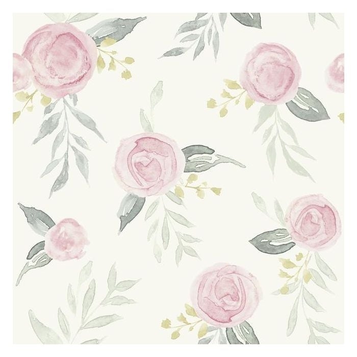 Watercolor Roses Peel and Stick Wallpaper - Image 0