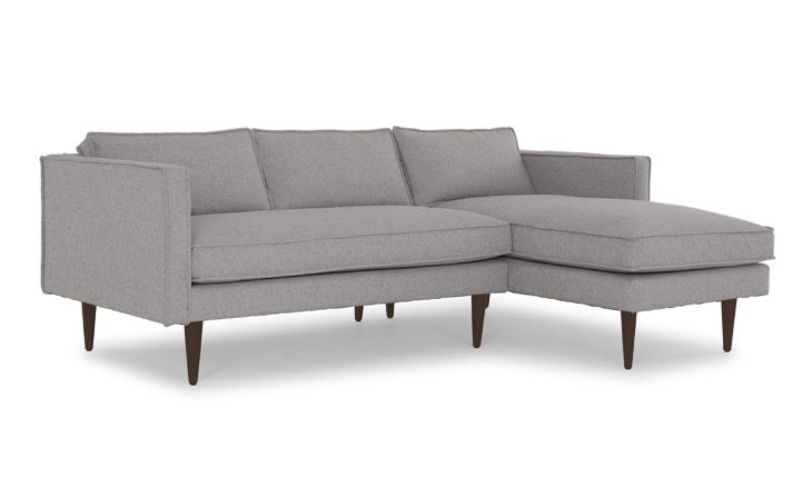 Serena Right-Facing Sectional - Taylor Felt Grey Fabric/Coffee Bean Legs - Image 1