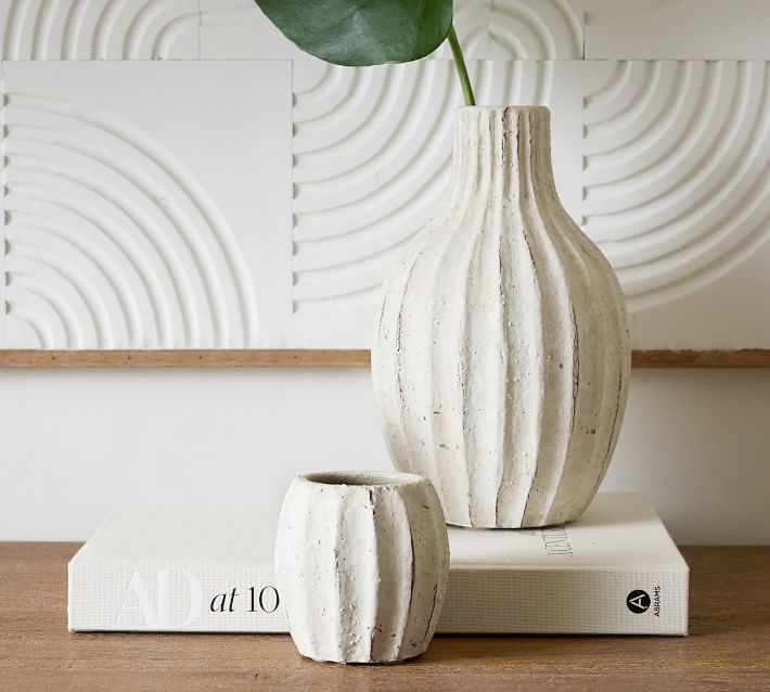 Artisan Hand Painted Terra Cotta Bud Vases, Set of 2 - Image 0
