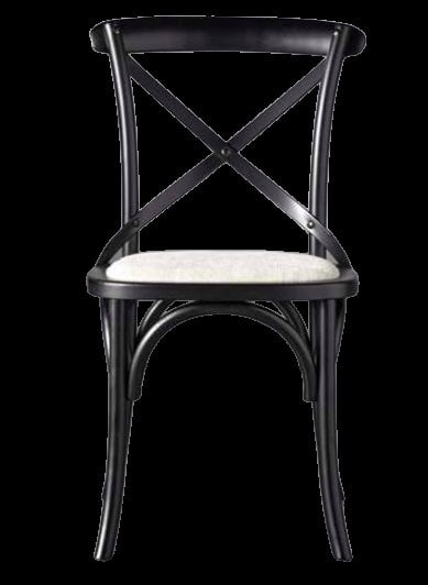 Cadence Dining Chair with Linen Natural Seat in Upholstered Black  Solid - Image 0