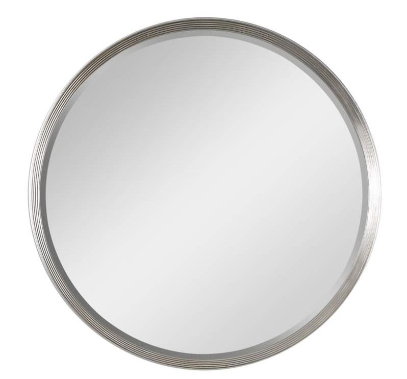 Serenza Silver Leaf 42" Round Oversized Wall Mirror - Style # 95W30 - Image 1