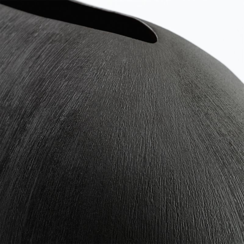 Alura Short Dark Grey Oval Ceramic Vase - Image 8