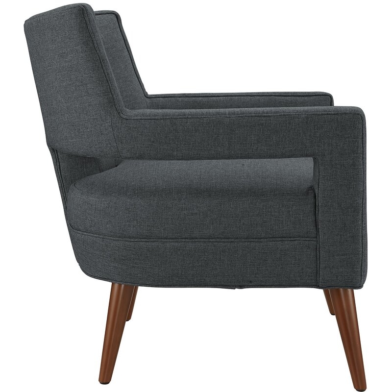 31" Wide Tufted Polyester Armchair, Gray - Image 2