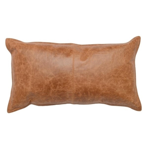 Strick & Bolton Lindi Leather 14-inch x 26-inch Throw Pillow - Image 0