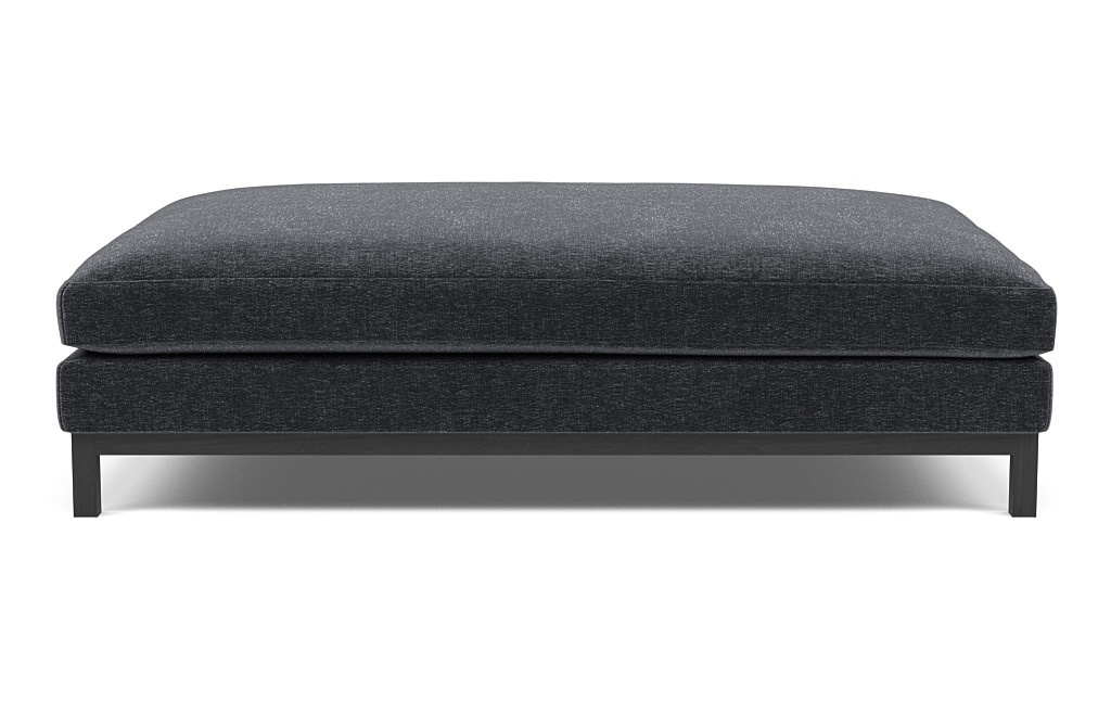 Jasper Ottoman with Slate Fabric and Matte Black legs - Image 0