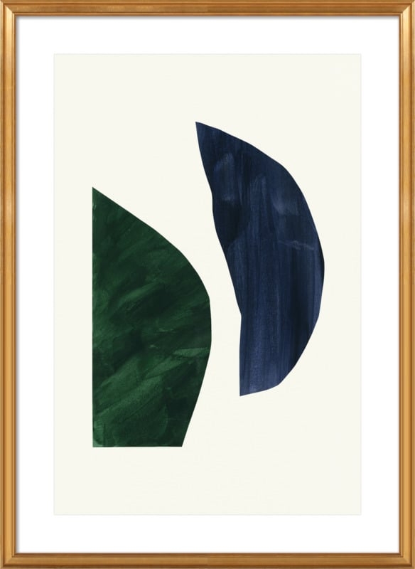 Painted Paper Shapes #3 (Dark Green & Blue) - Image 0