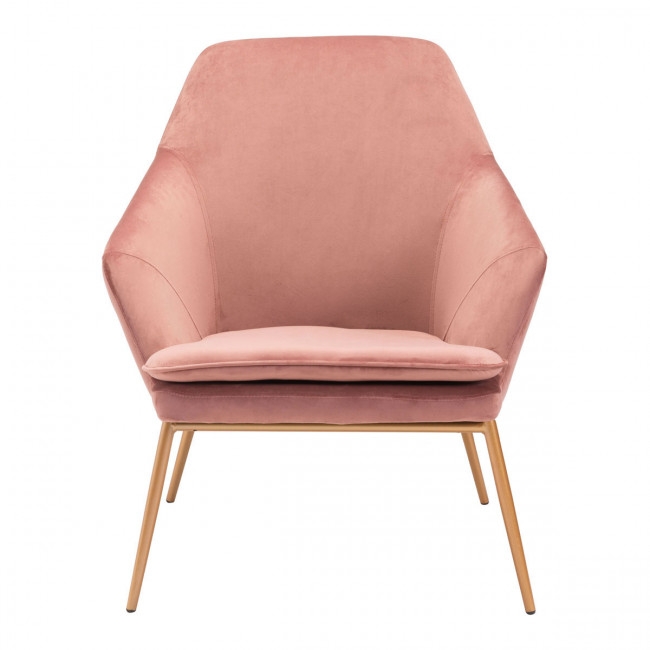 Debonair Arm Chair Pink Velvet - Image 1