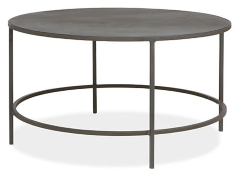 Slim 30 diam 16h Round Coffee Table in Natural Steel - Image 0