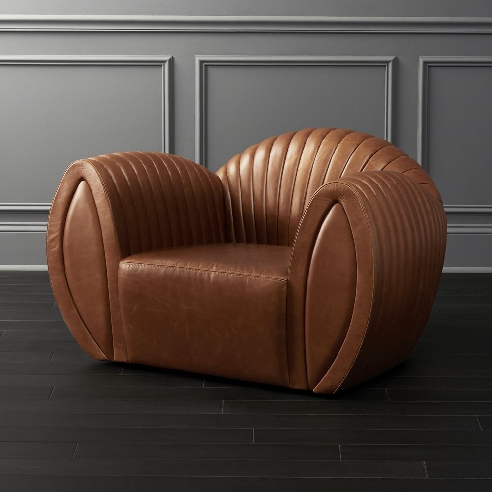 Leather Shell Armchair - Image 0