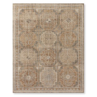 Regal Medallion Knotted Rug, 9x12', Gray Multi - Image 1
