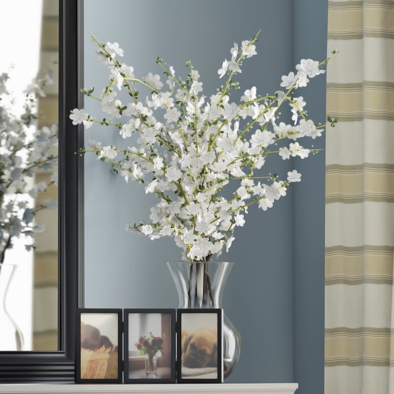 Cherry Blossom Floral Arrangement in Vase - Image 1
