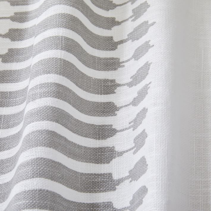 Striped Ikat Curtain - Platinum 96" - Image 1
