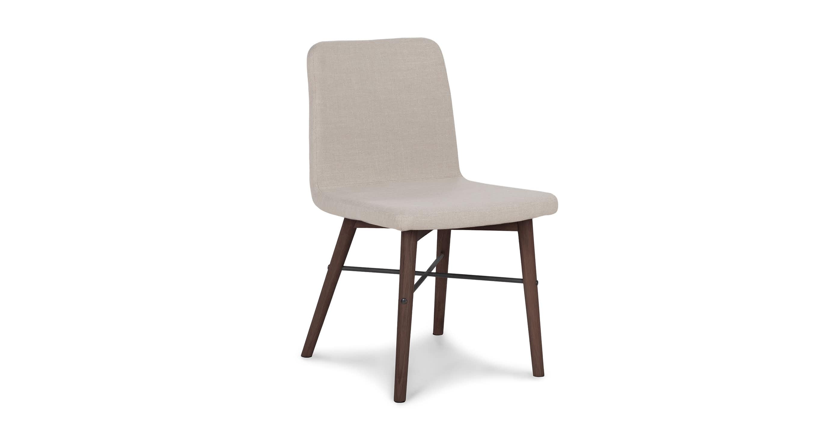 Kissa flax beige matte walnut dining chair ( set of 2) - Image 0