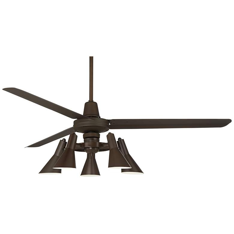 60" Casa Vieja Turbina AC Oil-Rubbed Bronze LED Ceiling Fan - Image 0