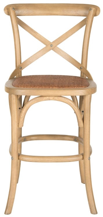Franklin X Back Counter Stool - Weathered Oak/Medium Brown - Safavieh - Image 0