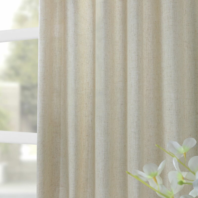 Solid Semi-Sheer Rod Pocket Single Curtain Panel - Image 2