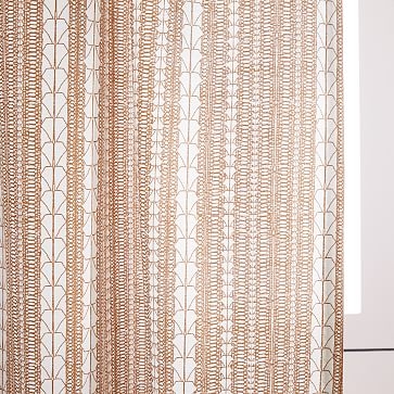 Echo Print Curtain, Set of 2, Gold Dust, 48"x96" - Image 5