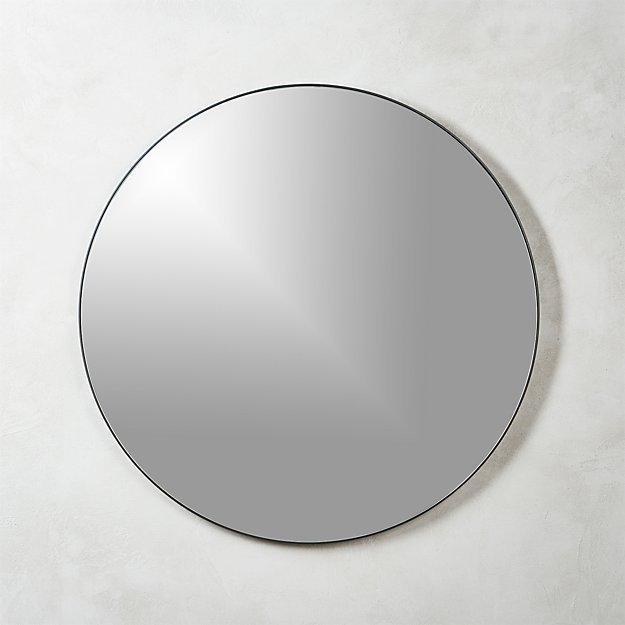 infinity 36" round black wall mirror - Image 0