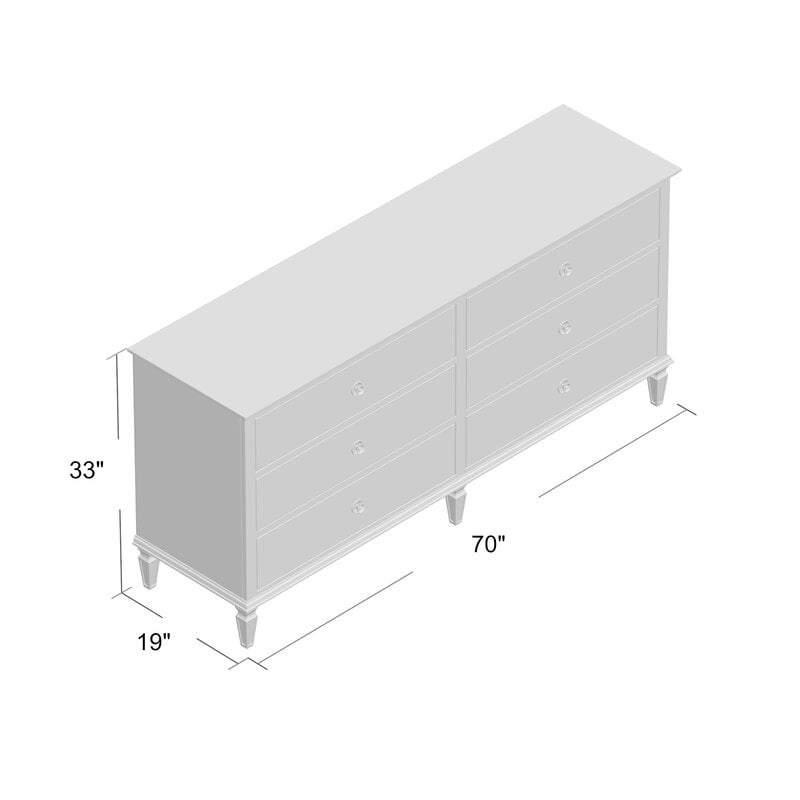Garland Natural Wood 6 - Drawer Dresser - Image 1