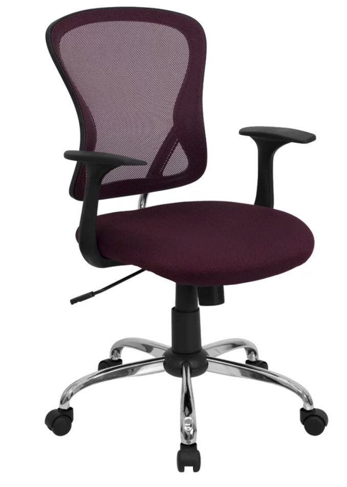 Clay Mid-Back Mesh Desk Chair Burgundy - Image 0