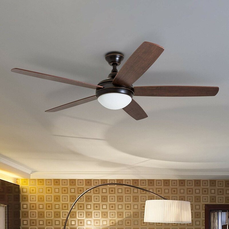 52'' Romario 5 - Blade Standard Ceiling Fan with Remote Control and Light Kit Included - Image 1
