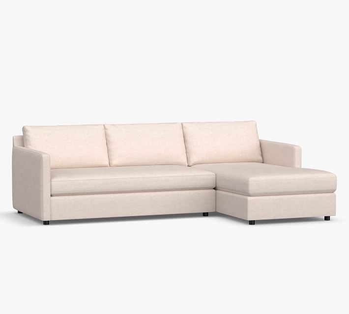 Pacifica Square Arm Upholstered Left-Arm Loveseat with Bench Cushion - Right-Arm Chaise - Image 3