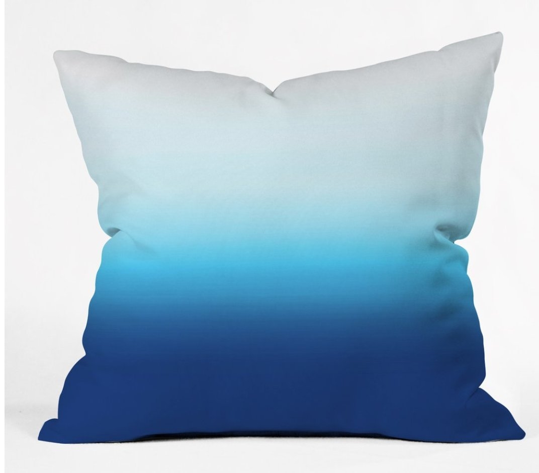 Under the Sea Ombre  Throw Pillow - insert included 18"x18" - Image 0
