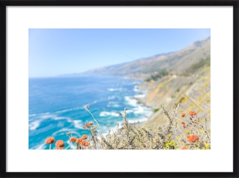 Big Sur Flowers - 31x23" - Black Wood Frame with Matte - Image 0