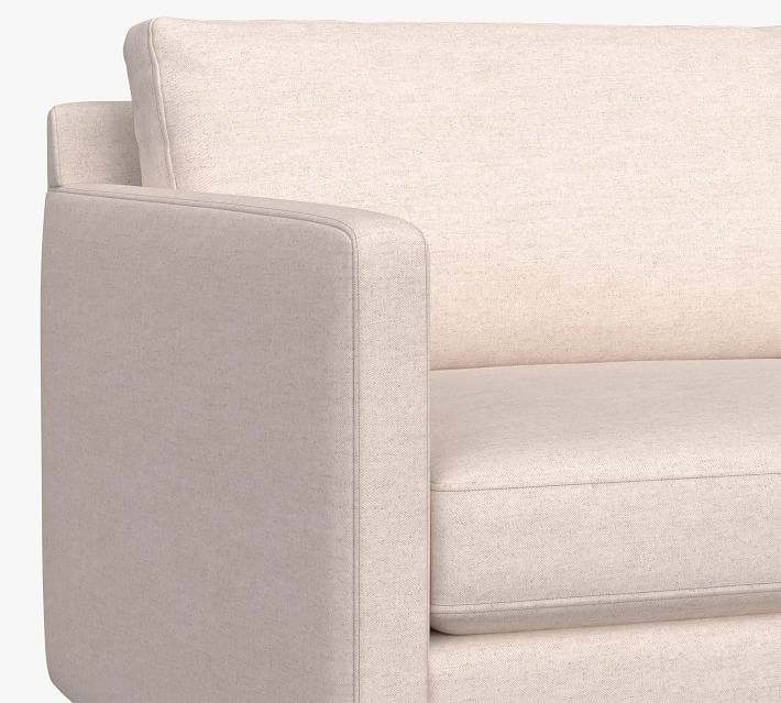 Pacifica Square Arm Upholstered Left-Arm Loveseat with Bench Cushion - Right-Arm Chaise - Image 1