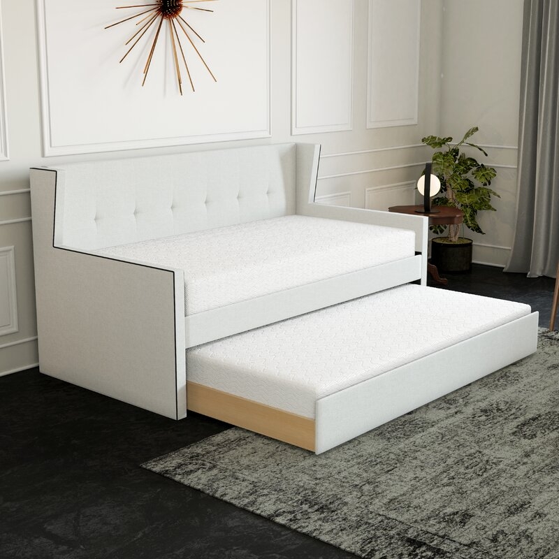 Calpurnia Cara Upholstered Twin Daybed with Trundle - Image 1