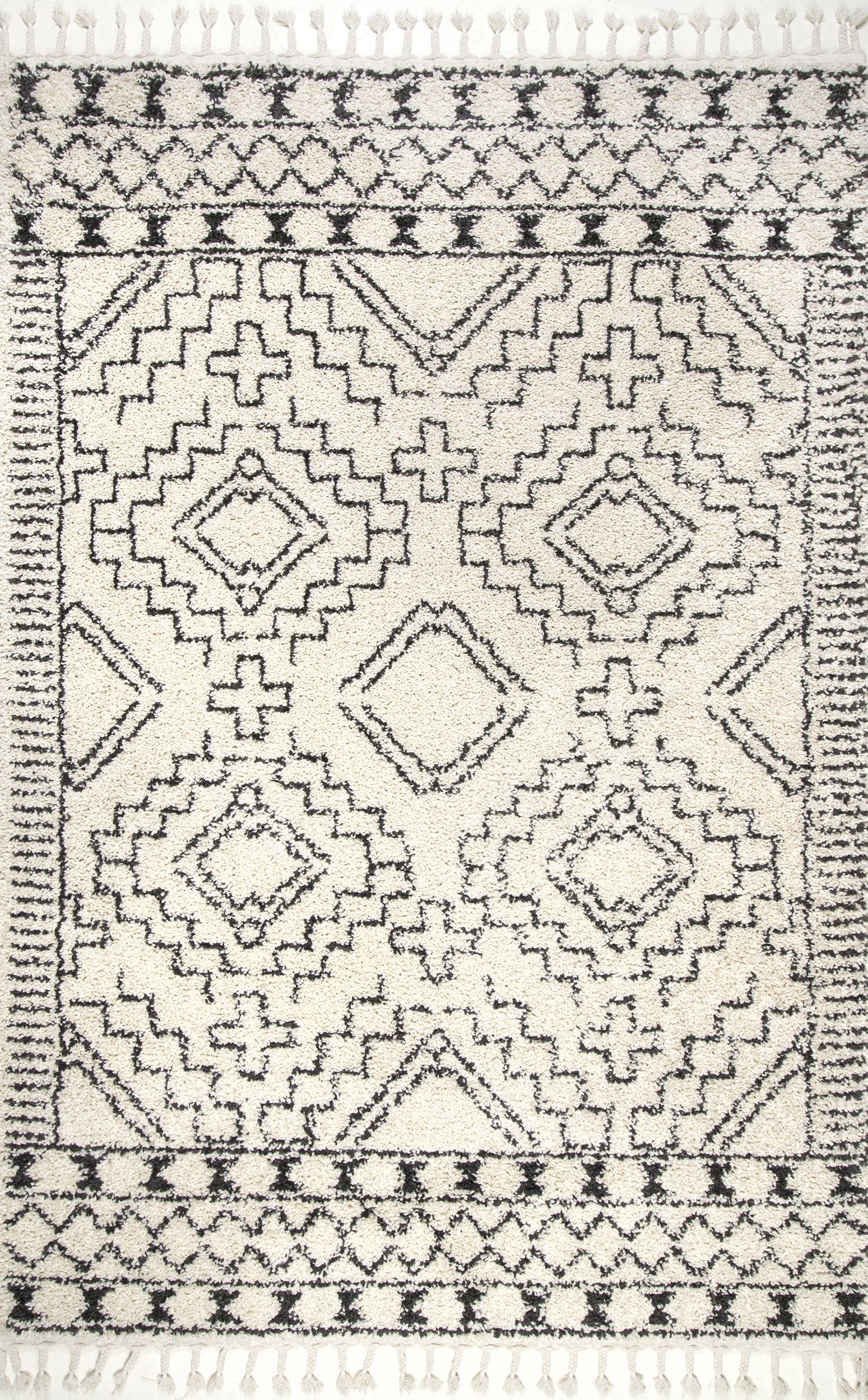 Vasiliki Moroccan Tribal Tassel Rug 6'7"x 9' - Image 0