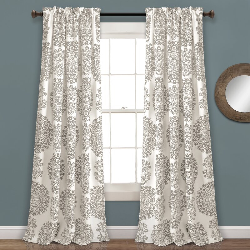 Ryans Floral Room Darkening Thermal Rod Pocket Curtains / Drapes (Set of 2) - Image 0