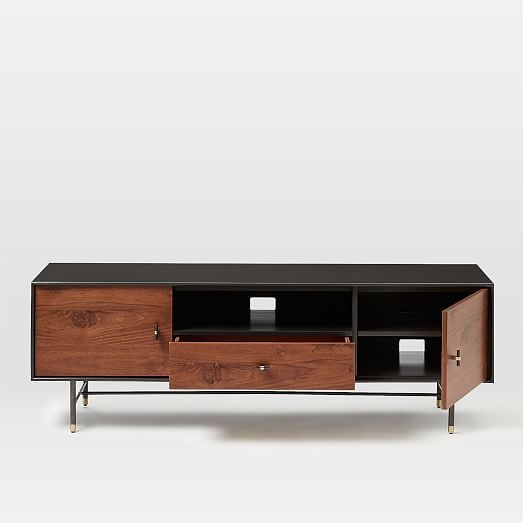 Modernist Wood + Lacquer Media Console - 68"W - Image 5