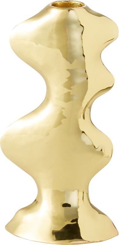 Waves Brass Taper Candle Holder Small - Image 7