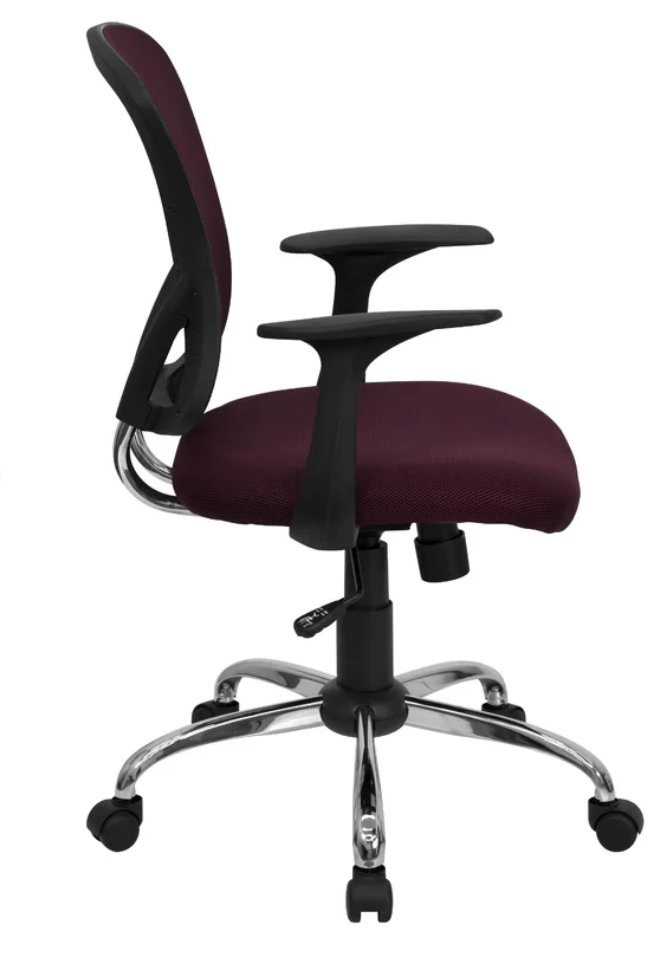 Clay Mid-Back Mesh Desk Chair Burgundy - Image 1