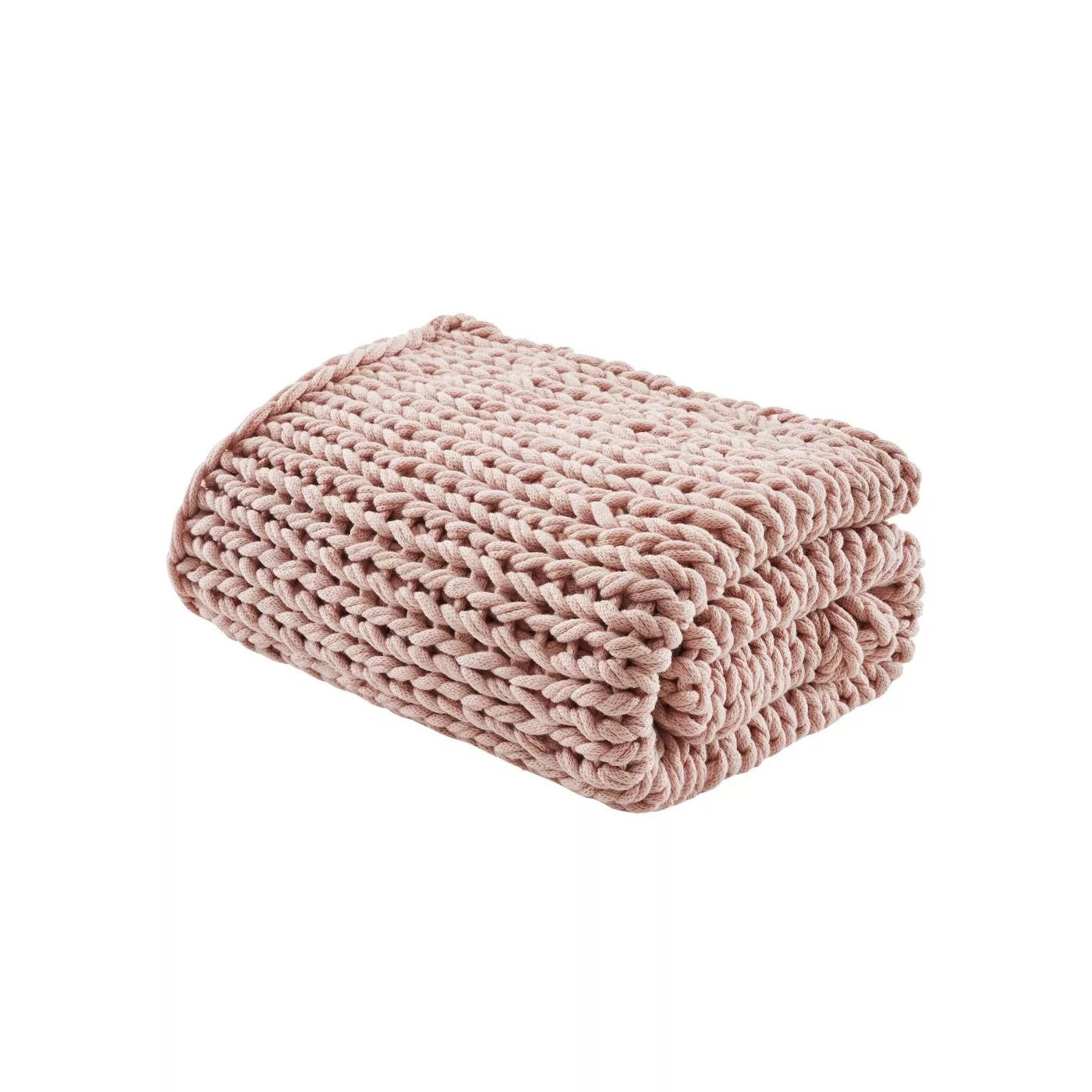 Tazewell Chunky Double Knit Throw - Blush - Image 0
