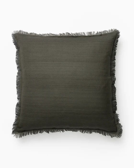 ABBEY SILK FRINGE PILLOW COVER - Image 0