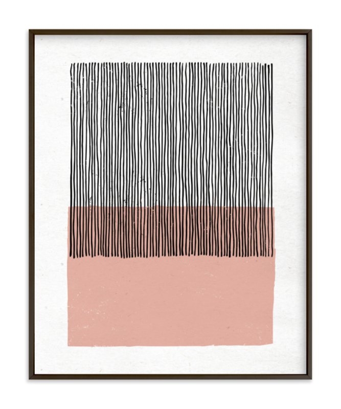 color streak - dusty rose - 16" x 20" - matte black frame with white border - Image 0