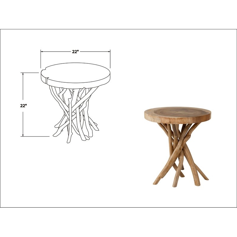 Stilwell Solid Wood Tree Stump End Table - Image 3