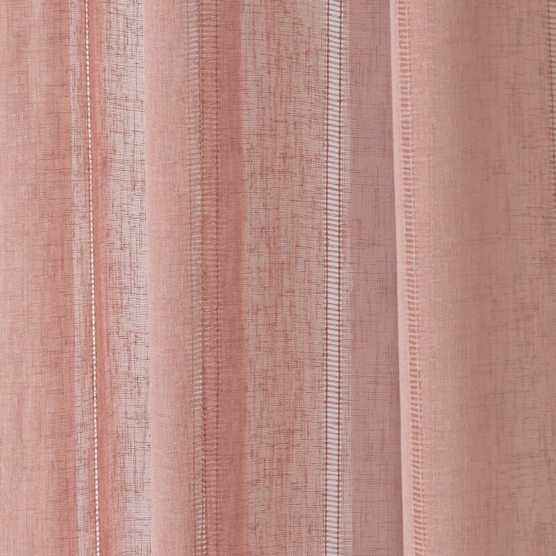 Creedmoor Solid Semi-Sheer Grommet Single Curtain Panel, Blush 84" - Image 2
