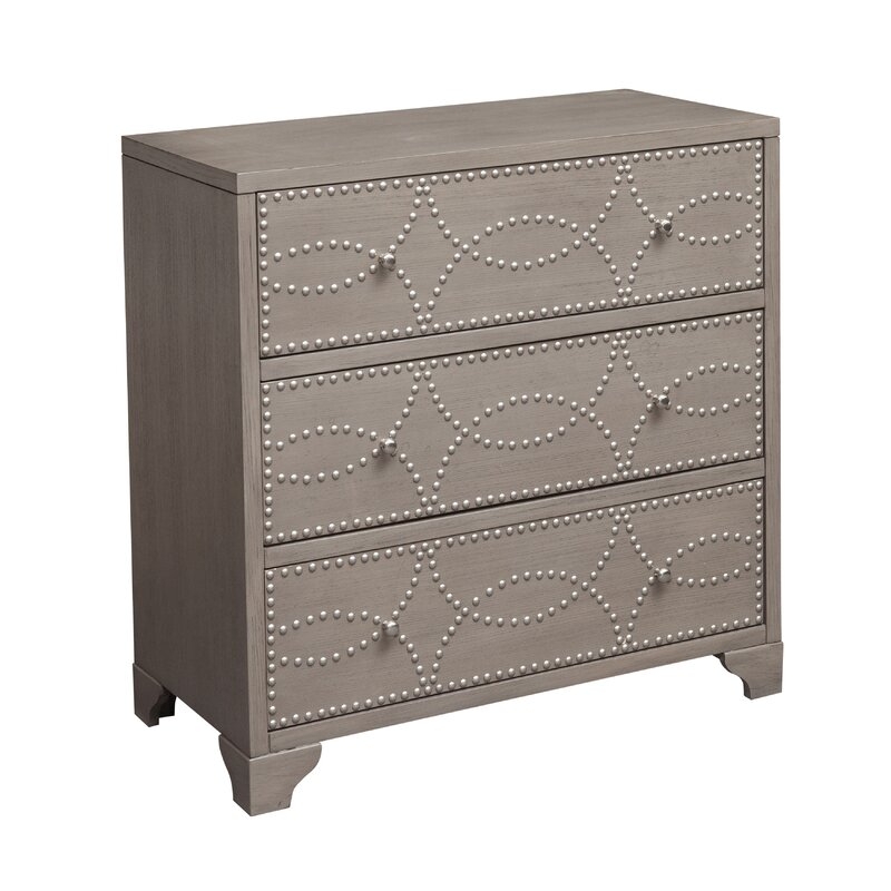 Candice Nail Head 3 Drawer Accent Chest - Image 4