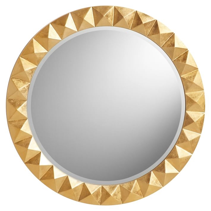 The Emily &amp; Meritt Studded Round Mirror, Gold - Image 0