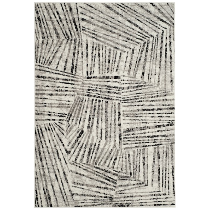 Cosner Power Loomed Gray/Ivory Area Rug - Image 0