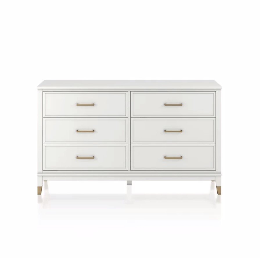 Westerleigh 6 Drawer Double Dresser; White - Image 1